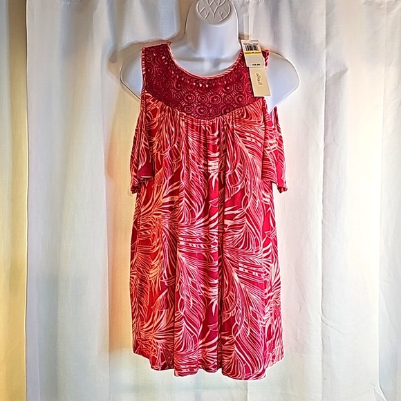 3/$20 Greige M Palms Lace Top - Picture 1 of 10